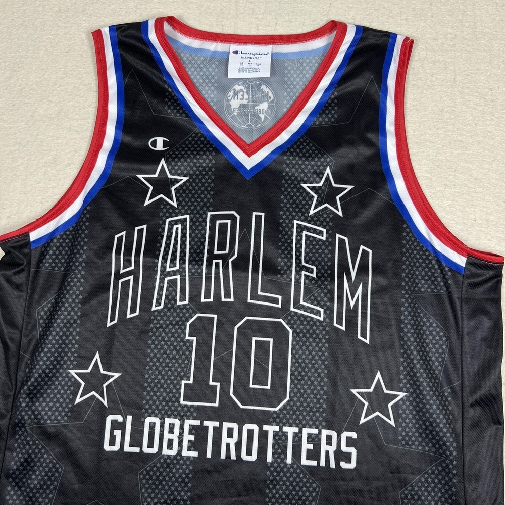 Champion Harlem Globetrotters Basketball Jersey Mens Large Black Ultrafuse